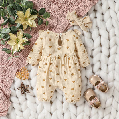 Combinaison Bébé Fille en Coton avec Nœud – Douce & Élégante