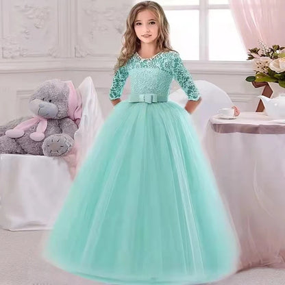 Robe Princesse Fille Élégante – Robe de Cérémonie & Fête pour Enfant