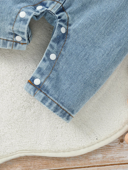 Salopette Bébé Bleu Style Denim – Ensemble 2 Pièces (Haut + Salopette)