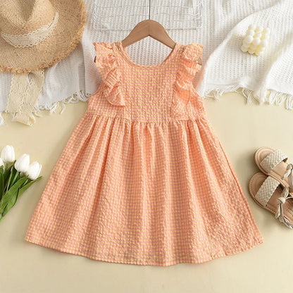 Robe Vintage Brodée Fleurie – Beige Crème (Fille)