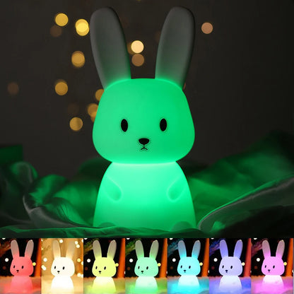 Veilleuse Lapin Premium – Lumière Douce Tactile (Chambre Enfant)