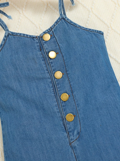 Combinaison Bébé Denim Bleu – Style Classique & Confort