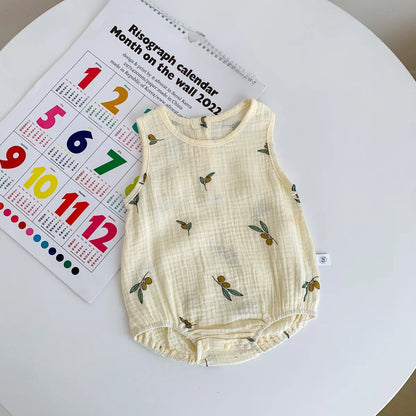 Barboteuse bébé en coton léger – Tenue d’été confortable pour nouveau-né (0-24 mois)