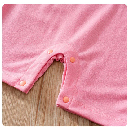 Tenue bébé été – Combinaison rose lapin, confortable et adorable