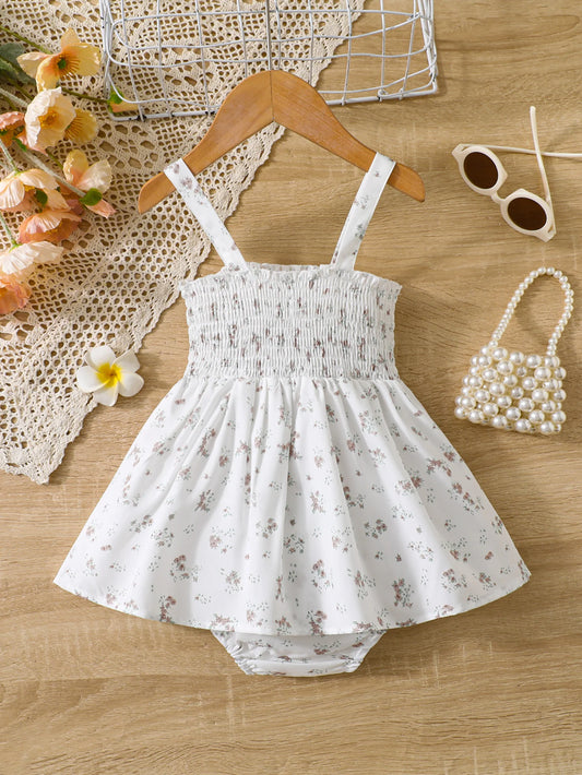 Robe Fleurie Bébé Fille avec Short de Sécurité – Ensemble Estival