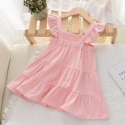 Robe Vintage Brodée Fleurie – Beige Crème (Fille)