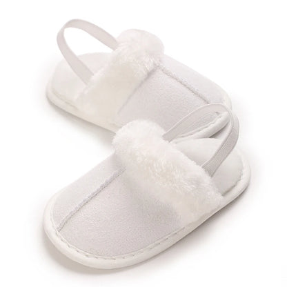 Pantoufles bébé coton doublées – Chaudes & confortables – Semelle douce (0–18 mois)