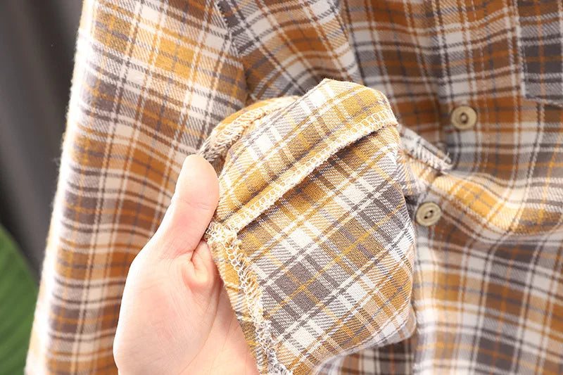 Ensemble Garçon 3 Pièces Chic Décontracté – Chemise à Carreaux, Gilet & Pantalon