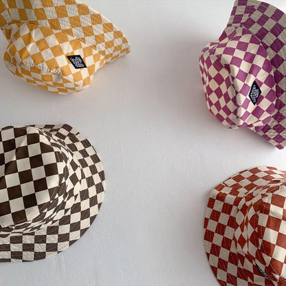 Bob Bébé & Enfant à Motif Damier – Chapeau Léger et Stylé pour le Soleil (Garçon & Fille)