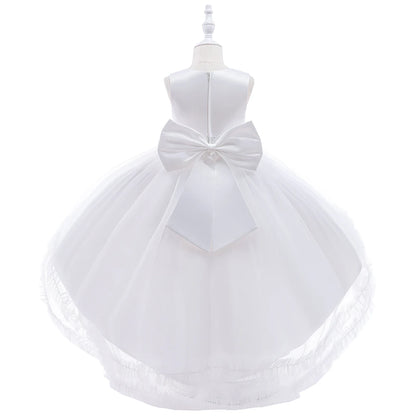 Robe Princesse Fille Traîne Tulle – Cérémonie, Mariage, Anniversaire & Noël (2–10 ans)