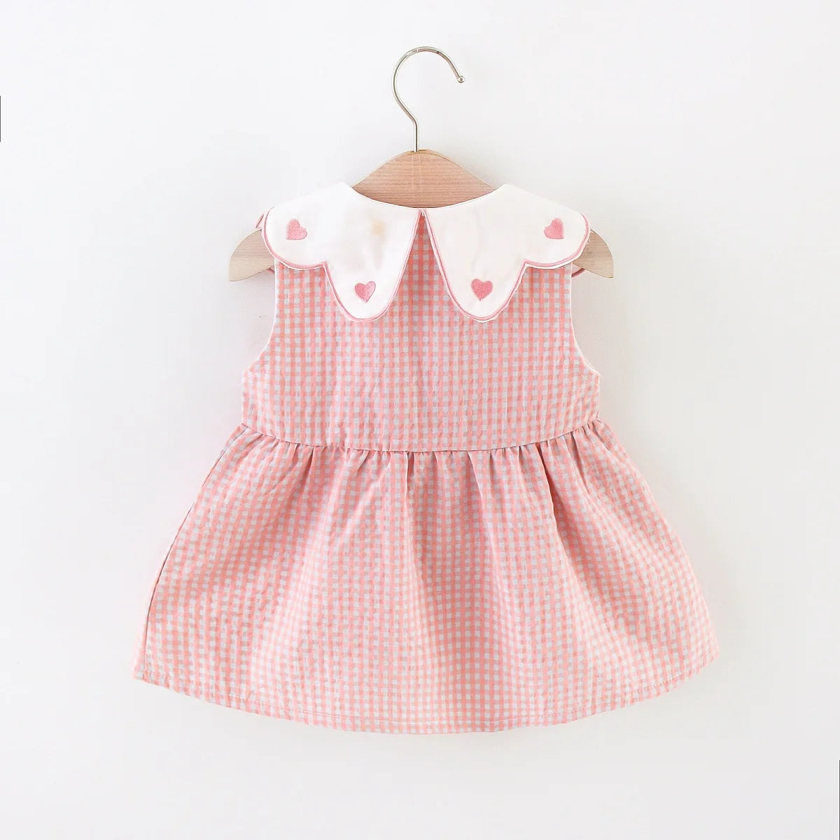 Robe Bébé Fille Sans Manches – Col Cœur en Dentelle