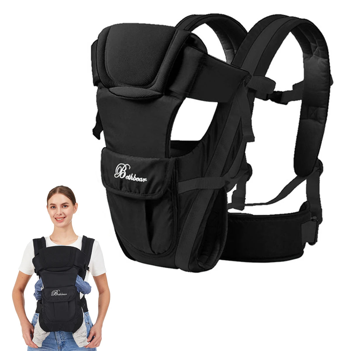 Porte-Bébé Ergonomique 4-en-1 – Confort pour Bébé et Parents