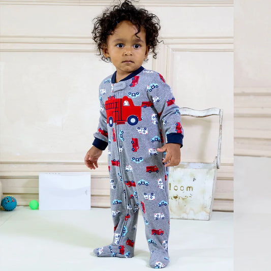 Pyjama Bébé Garçon en Coton – Combinaison Confort Printemps & Automne