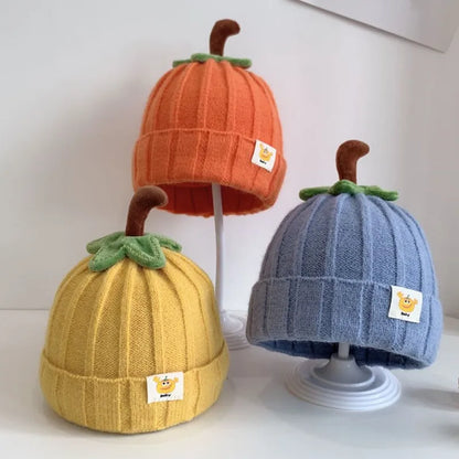 Bonnet d’Hiver Bébé Motif Citrouille – Chaud, Doux & Unisexe