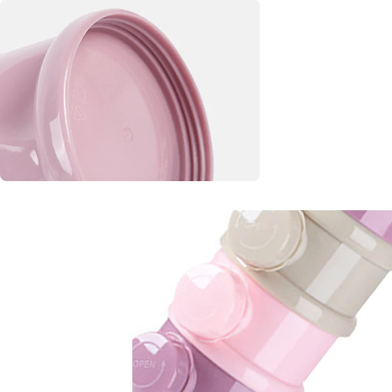 Boîte doseuse portable pour lait en poudre bébé – 3 ou 4 compartiments empilables, pratique pour sorties et voyages