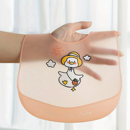 Bavoir bébé en silicone doux avec poche récupératrice – Mignon & pratique au quotidien