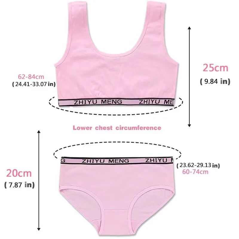 Ensemble Brassière & Culotte Fille en Coton – Doux, Confortable & Sans Fil