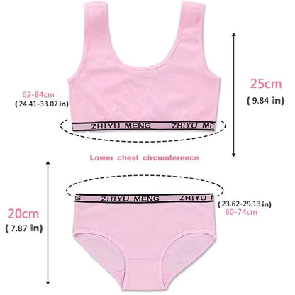 Ensemble Brassière & Culotte Fille en Coton – Doux, Confortable & Sans Fil