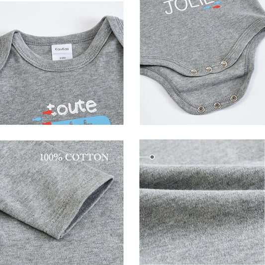 Lot de 3 ou 6 Bodies Bébé Garçon en Coton – Confort Doux & Motifs Adorables (0–12 mois)