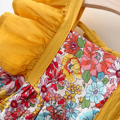 Robe Bébé Fille Fleurie à Manches Volantes – Style Princesse