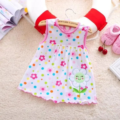 Robe d’Été Bébé Fille en Coton – Légère, Colorée & Brodée