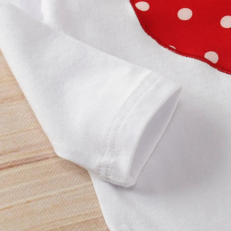 Ensemble Bébé Fille 3 Pièces – Romper Cœur, Pantalon & Bandeau en Coton Doux