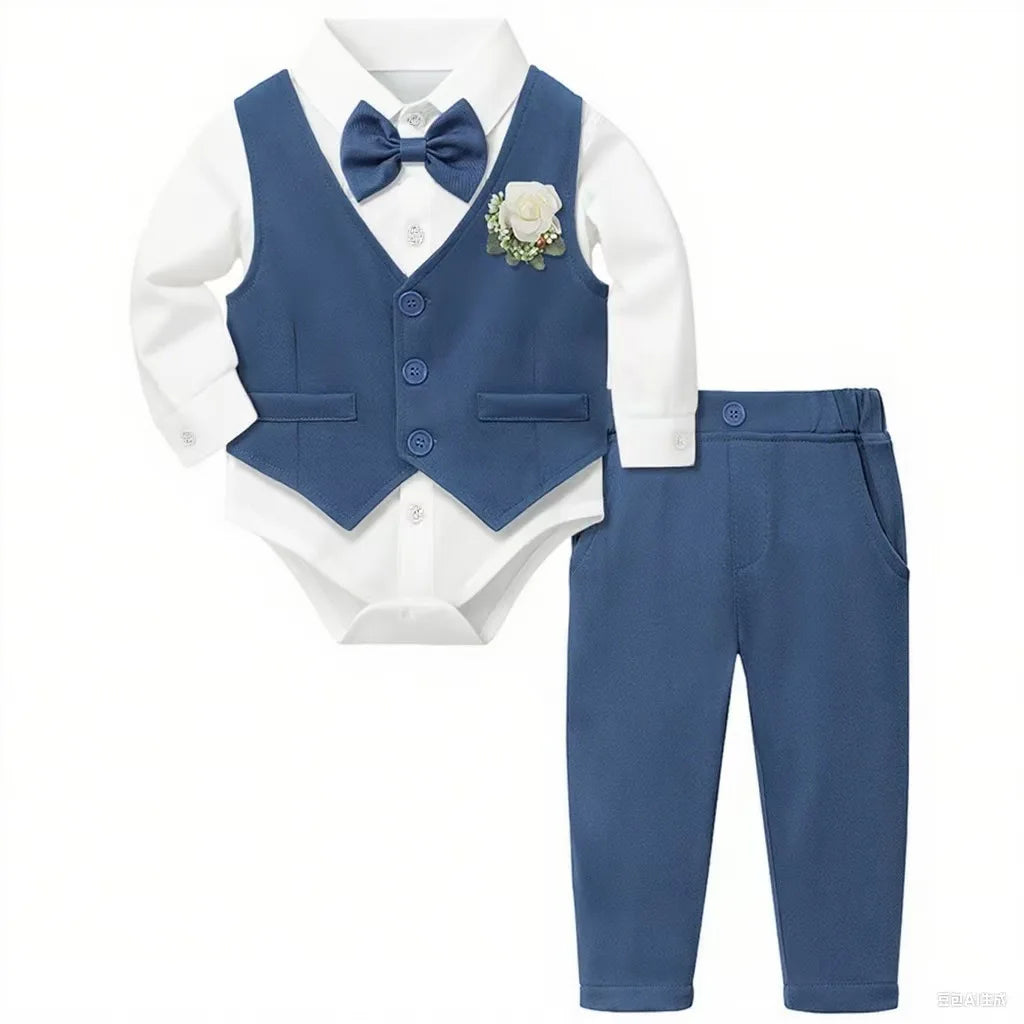 Tenue de baptême pour bébé garçon, ensemble de costume de baptême pour première église de pâques, vêtements cadeaux formels pour fête d'anniversaire et de mariage
