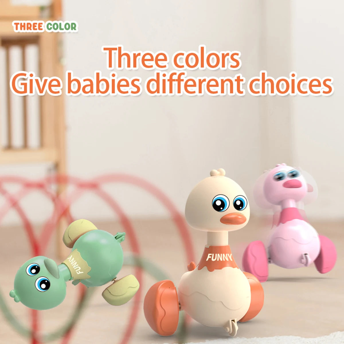 Jouet Éducatif Canard à Inertie – Véhicule à Presser pour l’Éveil des Tout-Petits