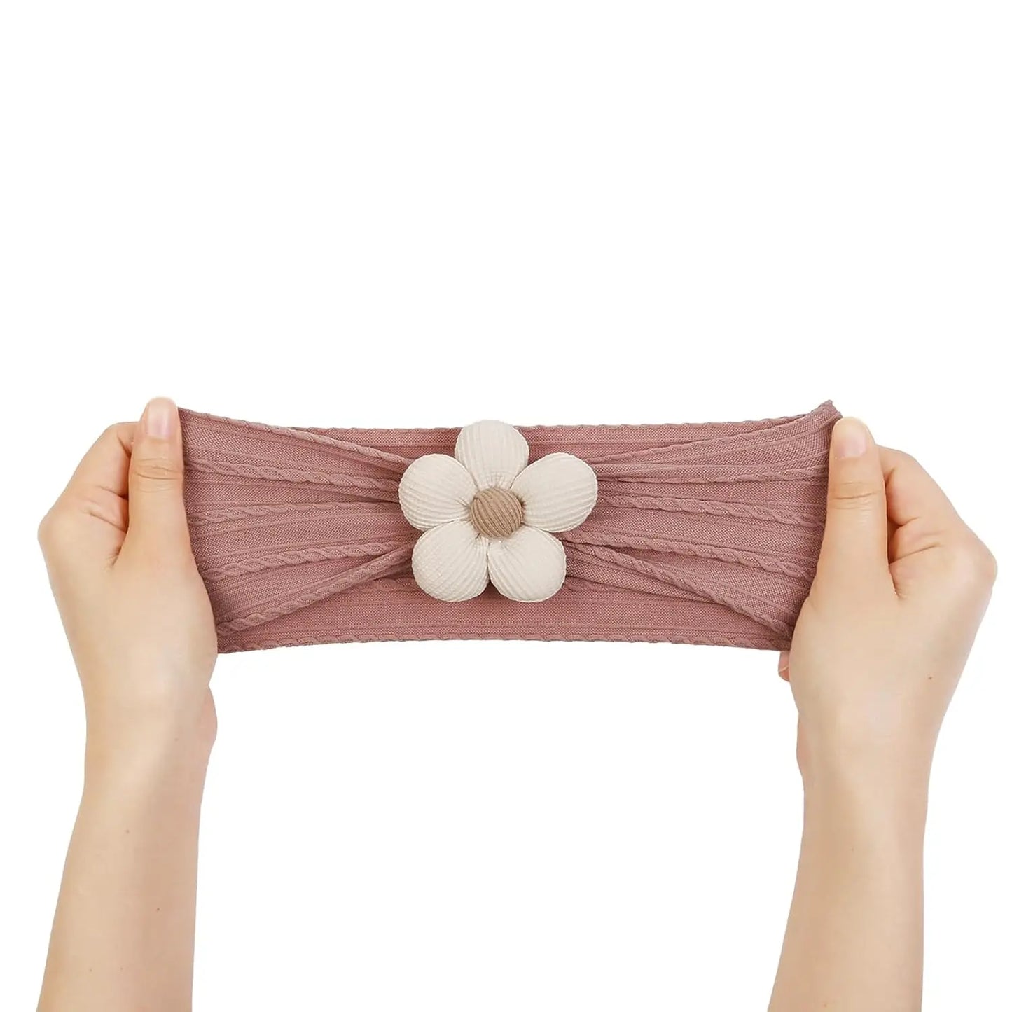 Bandeau Bébé Fille en Nylon Doux avec Fleur – Accessoire Nouveau-né