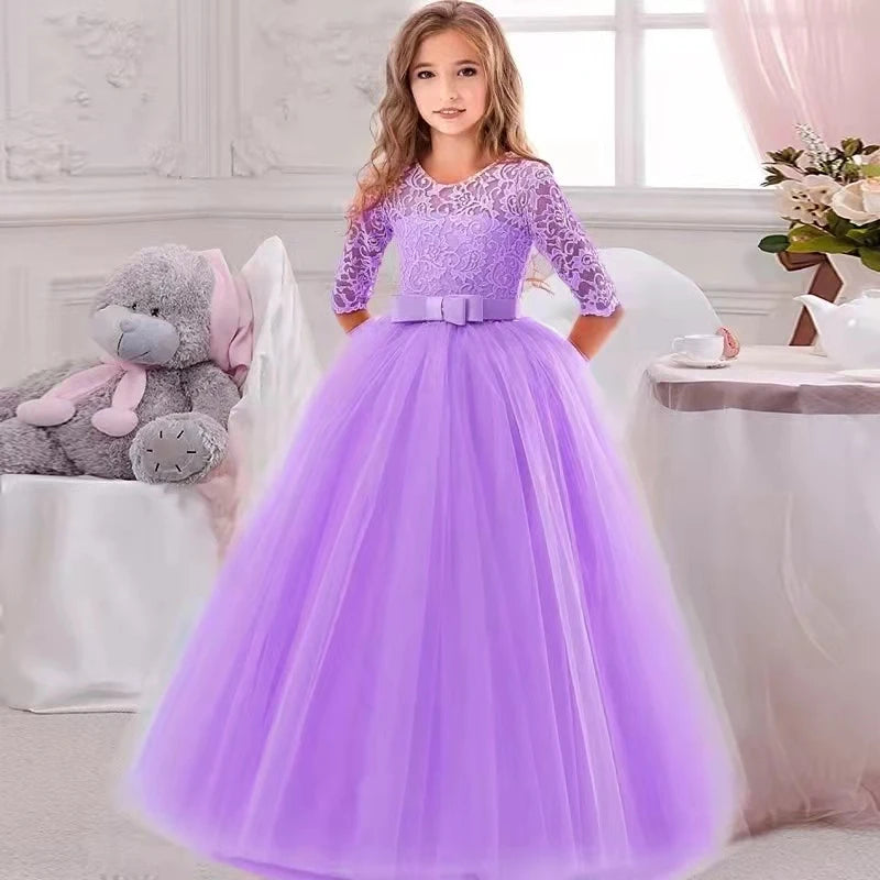 Robe Princesse Fille Élégante – Robe de Cérémonie & Fête pour Enfant