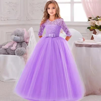 Robe Princesse Fille Élégante – Robe de Cérémonie & Fête pour Enfant