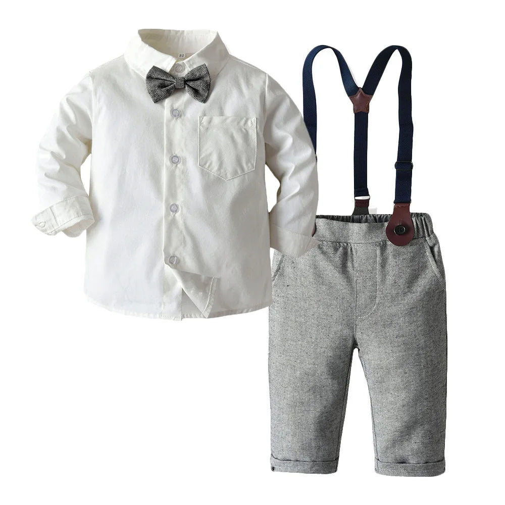 Ensemble de vêtements formels rayés pour garçons, blazers, pantalons en émail pour bébé, olympiques de mariage pour enfants, olympiques de fête
