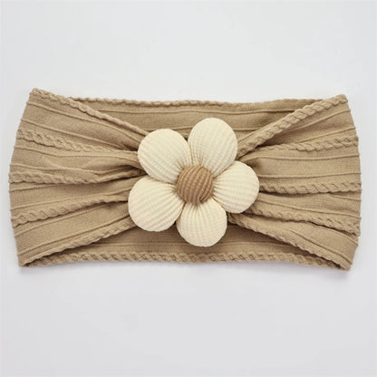 Bandeau Bébé Fille en Nylon Doux avec Fleur – Accessoire Nouveau-né