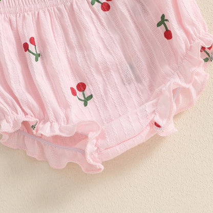 Ensemble d’été bébé fille 2 pièces smocké – tenue légère avec bloomer