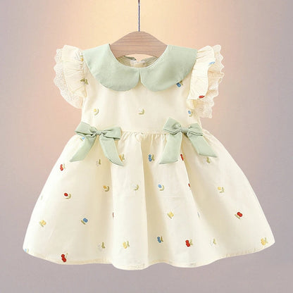 Robe Princesse d’Été pour Petite Fille – Élégante en Dentelle avec Manches à Volants