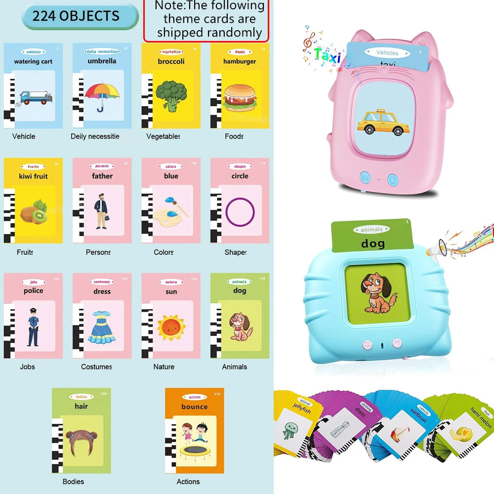 Machine d’Apprentissage Parlante avec Cartes Flash – Jouet Éducatif Multilingue pour Tout-Petits
