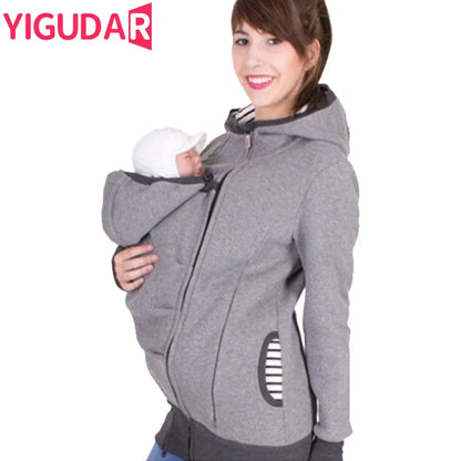 Veste kangourou de maternité – Sweat à capuche pour grossesse et portage bébé