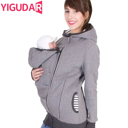 Veste kangourou de maternité – Sweat à capuche pour grossesse et portage bébé