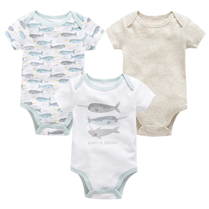 Lot de 3 Bodies Bébé Garçon en Coton – Confort Doux & Quotidien