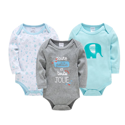 Lot de 3 ou 6 Bodies Bébé Garçon en Coton – Confort Doux & Motifs Adorables (0–12 mois)