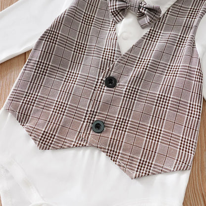 Ensemble Petit Gentleman – Tenue Chic Bébé à Carreaux
