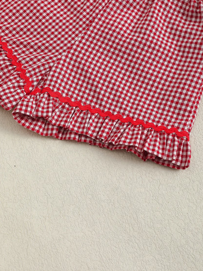 Ensemble Bébé Fille Blanc & Rouge – Haut Détails Cœur + Bas Assorti