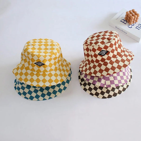 Bob Bébé & Enfant à Motif Damier – Chapeau Léger et Stylé pour le Soleil (Garçon & Fille)