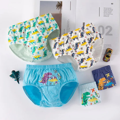 Sous-vêtements triangulaires en coton pour enfants, slips de haute qualité pour garçons, motif dinosaure, culottes douces et respirantes, 5/10 pièces