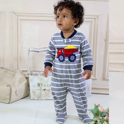 Pyjama Bébé Garçon en Coton – Combinaison Confort Printemps & Automne