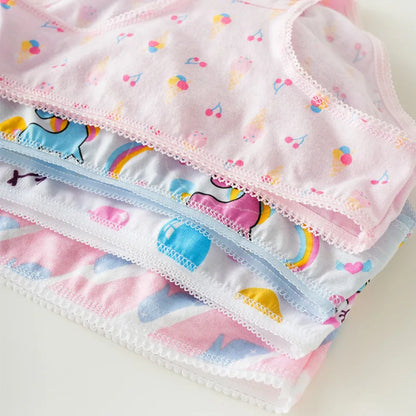 Lot de 3 culottes en coton pour filles, slips courts pour enfants, sous-vêtements pour enfants, Shorts de dessin animé, culottes en dentelle mignonnes, nouvelle collection 2024