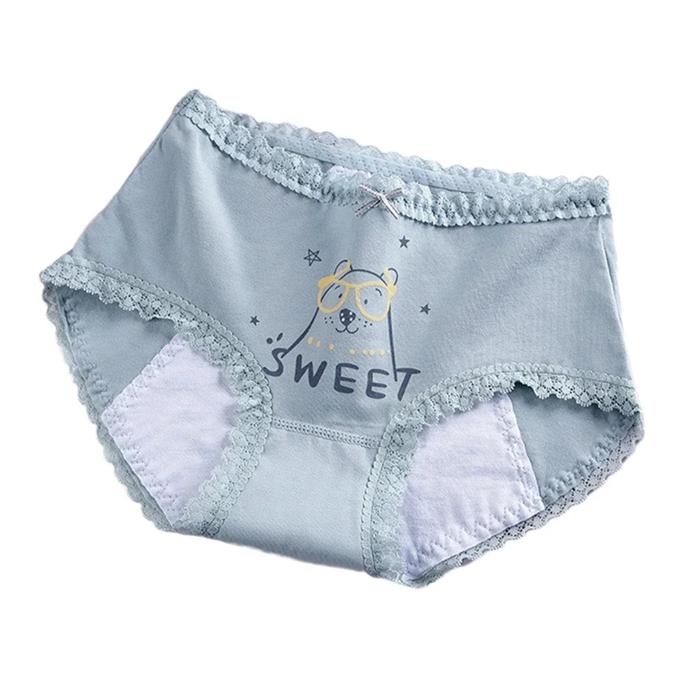 Slips courts en coton pour filles, pantalons physiologiques anti-fuite en dentelle, pour adolescents de 3 à 18 ans, nouvelle collection 2024