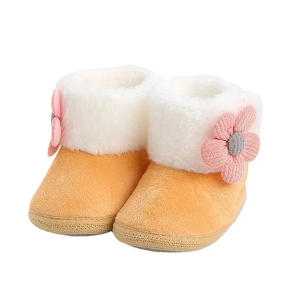 Nouvelle mode chaussures confortables nouveau-né bébé filles garçons chaussons souples solide pompon bottes de neige infantile enfant en bas âge nouveau-né chaussures chauffantes