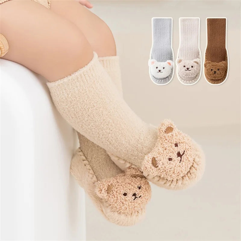 Chaussettes Bébé en Velours Épais – Antidérapantes & Ultra Chaudes | Collection Hiver