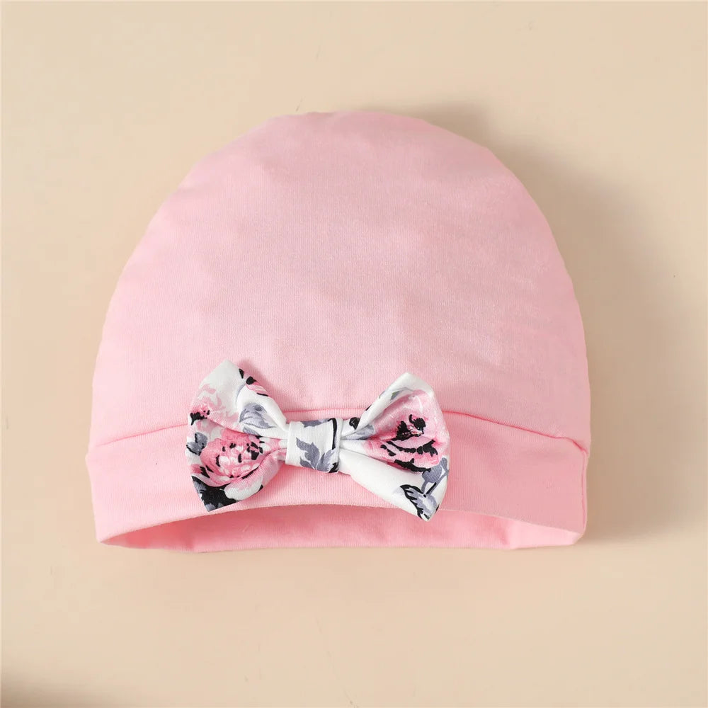 Grenouillère Bébé Fille Fleurie – Manches Longues, Nœud Chic | 0–18 Mois